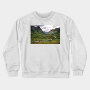 The A82 road through Glencoe, Highlands of Scotland Crewneck Sweatshirt